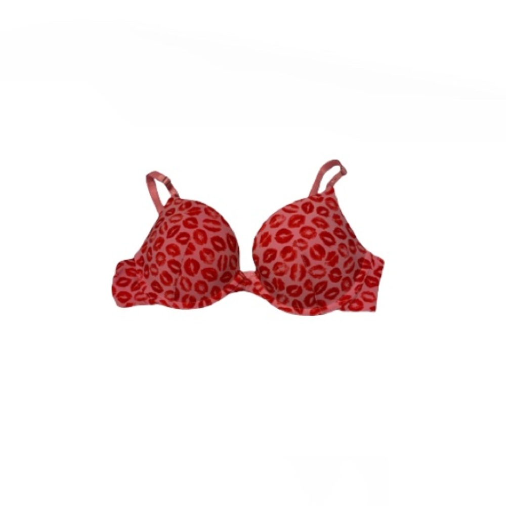 🆕 Playboy “Kisses” Pink and Red Leopard Print Bra - Women’s Size 36B / B36